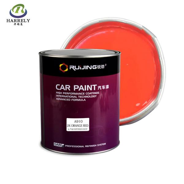 ISO9001 2K Orange Red Car Paint Bright Glossy Acrylic Spray Auto Refinish