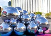 Esfera reflexiva inflable colorida 3M 700w del espejo de la Navidad de la bola del PVC de la decoración