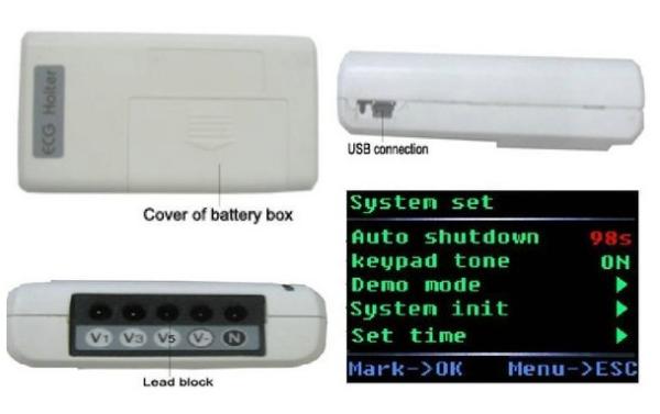 Dynamic Mobile Ultrasound Machine 24 Hours Monitoring ECG Holter 2×AA Battery