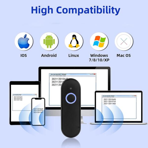 Electronics Smart Ring Barcode Scanner with Usb and BT Like Tlphones Portables in Luckydoor Pos