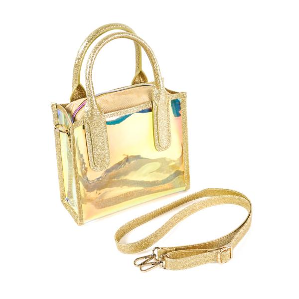 Transparent Iridescent TPU Waterproof Beach Bag With Shoulder Strap