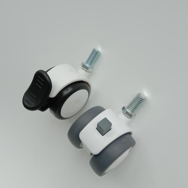 Foot Brake Medical Caster Wheels Durable 2 Inch Black Stem Length