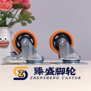 3 Inch Orange Top Plate Caster Wheel with Double Ball Bearings for Industrial Equipment