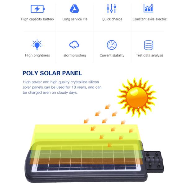 8AH 3.2V Battery Solar Street Security Lights power LED Lamps for Commercial Areas