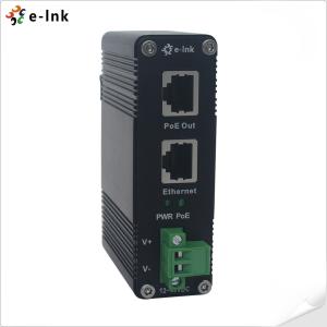 12~48V DC Power Input Industrial Gigabit PoE+ Injector Support DIN-rail mounting