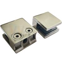 SS 304 316 Satin Mirror Flat Round Bottom Handrail Fittings 45mmx45mmx25mm Quadrado Grampos de vidro de aço inoxidável