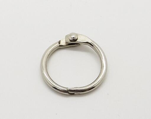 Metal silver nickel finish  25mm(1)loose leaf ring book binding ring hinged snap hook ring