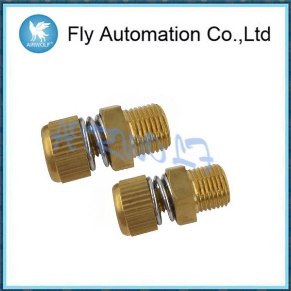 Airtac amarela o silencioso de bronze 3/8 da mola dos encaixes de tubo pneumático 1.5mpa
