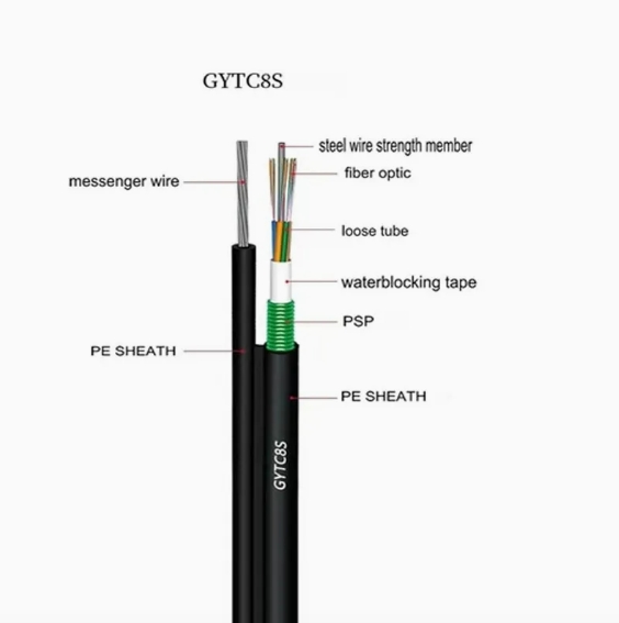 Самоподдерживающийся воздушный кабель FTTX FTTH FTTR GYTC8S 6-144f