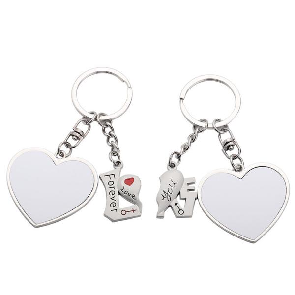 Custom Couple Keychains I LOVE YOU Heart Sublimation Magnetic Keychain Romantic Valentine'S Day Gift