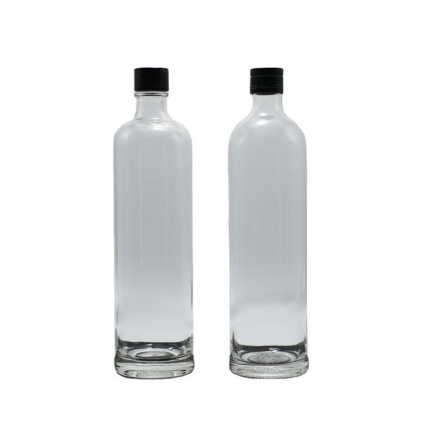 FOB Terms Super Flint Glass Water Bottle with Stopper and Decal Surface 750ml 1000ml