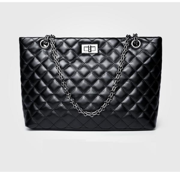 ODM Polyester Lining Shoulder Polyurethane Tote Bag With Hasp
