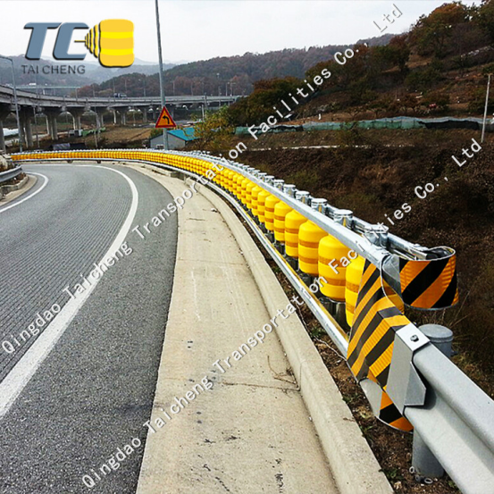 Roadway Safety EVA Buckets Rolling Guardrail Barrier For Highway