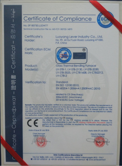 Luoyang Lever Industry Co.,Ltd Сертификации