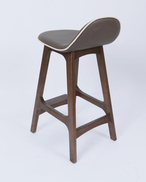 Solid Wood Barstool Luxury Vinyl For Dining Room Restaurant