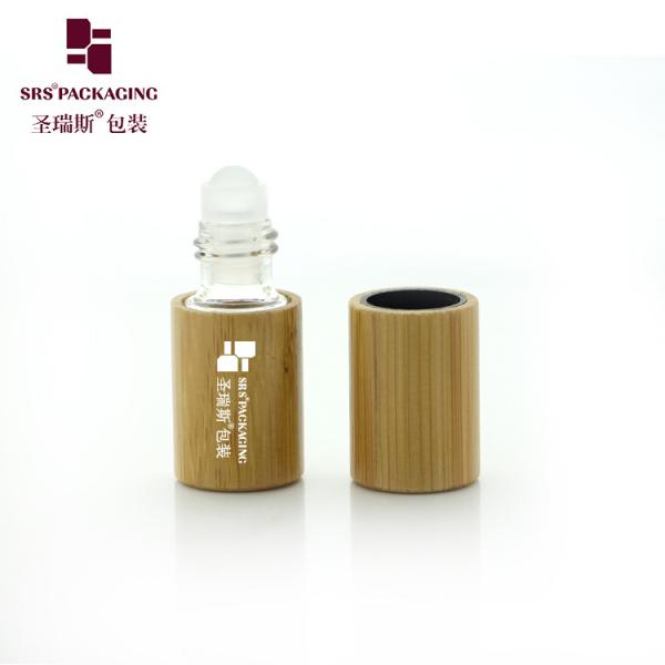BG-2ML Real Natural Bamboo Roll On Bottle Inner Glass Bottle For Aroma Perfume Oil Glass Roller Ball Applicator