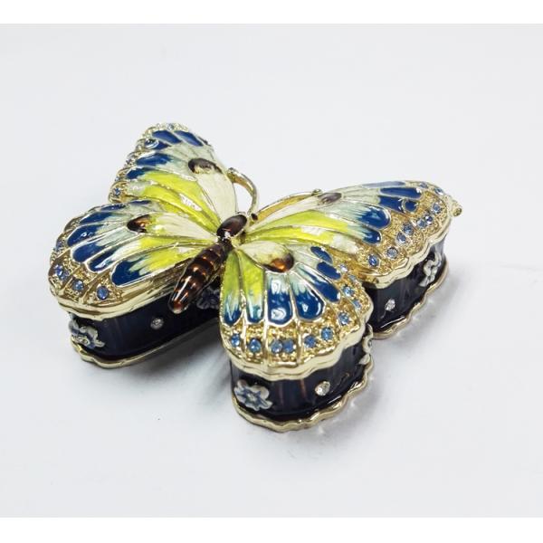 Meatl Butterfly Trinket Box Butterfly Pewter Jewelry Boxes
