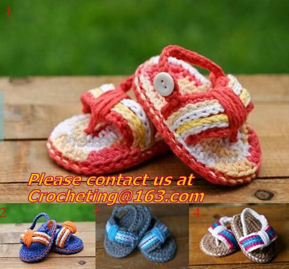 Boys Girls Crochet Sandal Thongs Slippers Newborn Infant Toddler Prewalker Kids Knitt