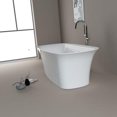 5 Years Warranty Rectangular Acrylic Soaking Tub With Center Drain Placement
