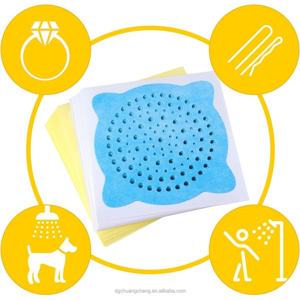 30-Piece Disposable Shower Bathtub Hair Catcher Membrane Fabric Fiberglass Shower Drain Stickers Pack of Membrane Fabric Mesh