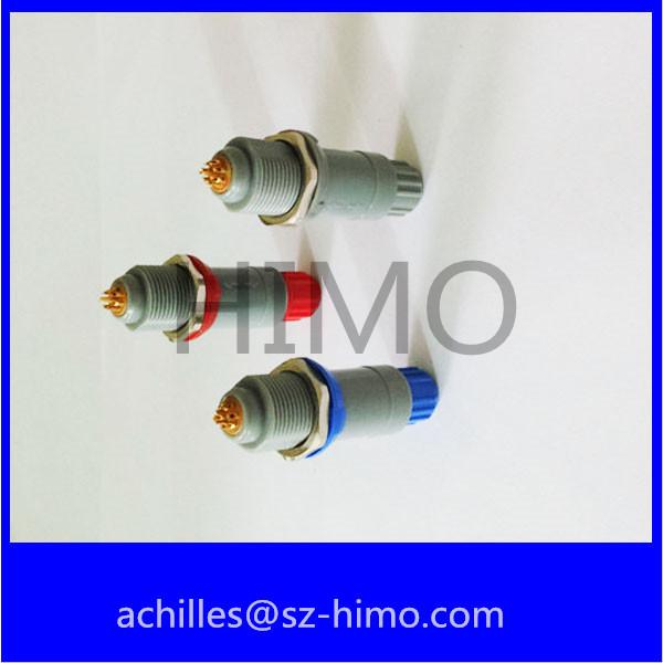 factory price blue color M14 solder 1P series 6pin lemo circular plastic connector PAGPKG straight plug and fixed socket