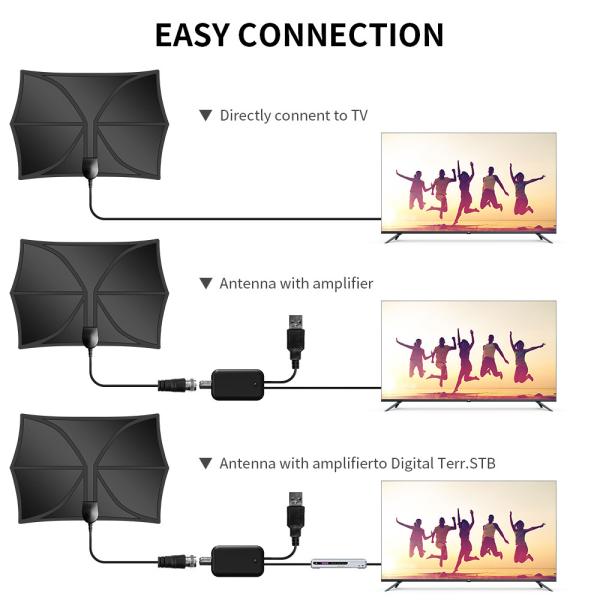Área interna 5g 4k Yagi Área externa para conecção 75 Ohm Adaptador de cabo digital exterior Antenna de TV de ouro