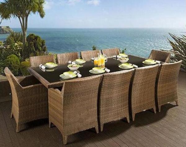 All weather Aluminium PE Rattan chairs Hotel Outdoor Garden Patio chair and table