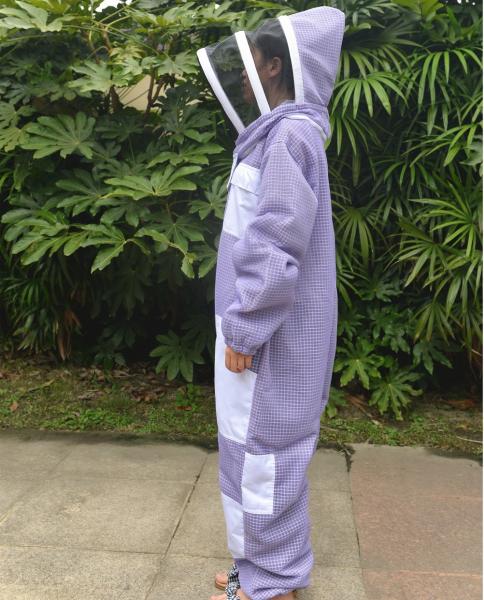 Three Layer Ventilated Beekeeping Outfits in Fashionable Purple Color for Extra Strength Protection