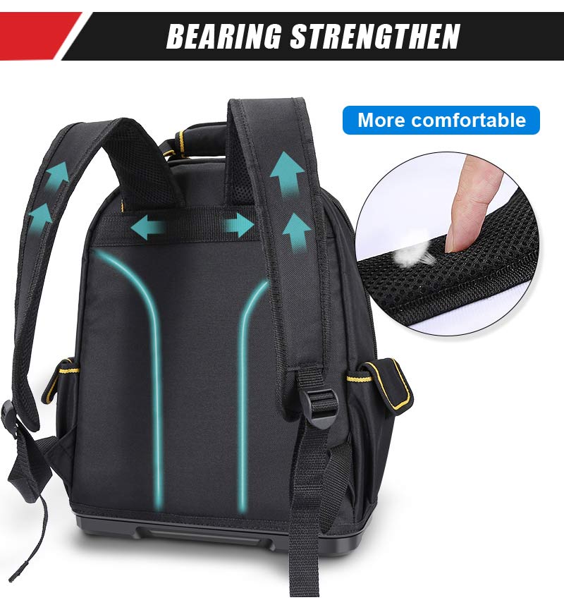 Latest Design Multi-Purpose Functional Durable Hard Base Custom Heavy Duty  Electricians Tool Bag Backpack
