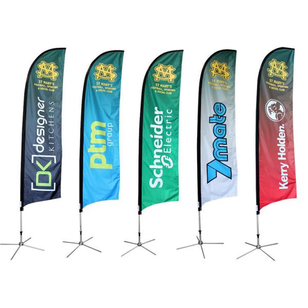CMYK Color Custom Advertising Banners Waterproof Aluminium Flagpole