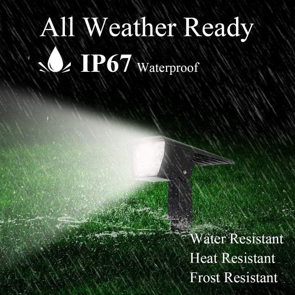 2200mAh Waterproof IP67 Outdoor Solar Spotlights 600lum Solar Landscape Spotlights