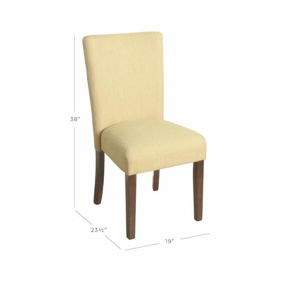 Classic Fabric Dining Room Chairs Upholstered Accent Yellow Easy To Clean