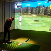 Indoor Golf Simulator Projeção Interativa Ar Jogo de Golfe Com Ecrã de Simulador de Golfe