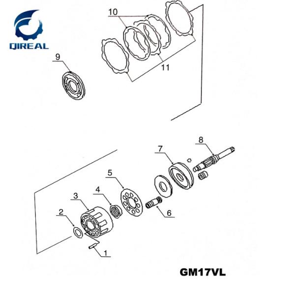 Travel Motor Repair Parts Kit for Bob 337 Mini Excavator