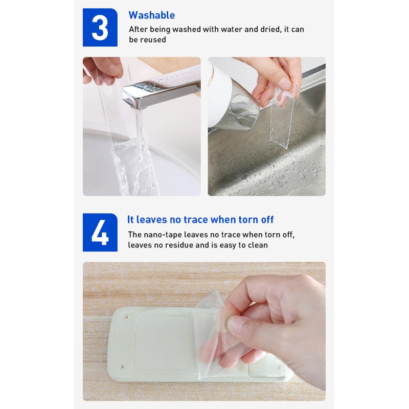 OEM Size Transparent Acrylic Nano Tape Double Sided Multi Purpose Strong Adhesion