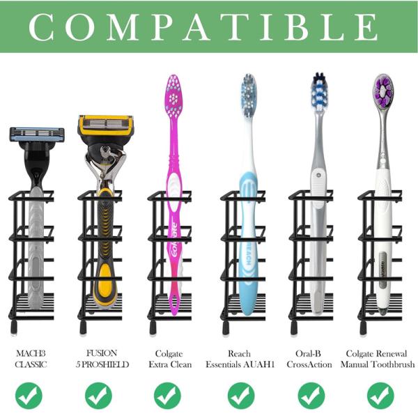 Wall Mount Stainless Steel Toothbrush Holder Tooth Brush Stand for Electric Toothbrushes
