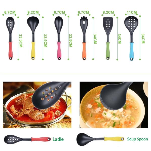 Haisheng 7pcs Cookware Set Including Nylon Kitchenware Utensil Sets for Kitchen Wares