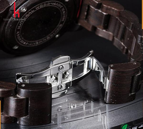 Dark Sandalwood Case Digital Wooden Wrist Watch Sunshine Dial Christmas Gift