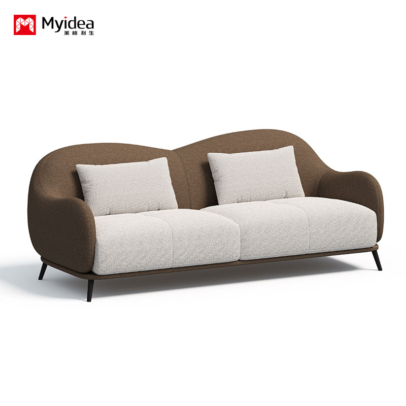 Elegant Leather Reception Sofa – Upholstered in Premium Leather for a Soft, Refined Touch, Supported by Sturdy Metal Legs, Ideal for Office Reception Areas, Lounges, and Waiting Rooms
