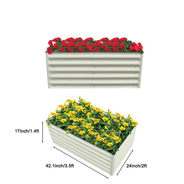 Modern Patio Galvanized Metal Planter Boxes Kit Box 3.5*2*1.4 Ft