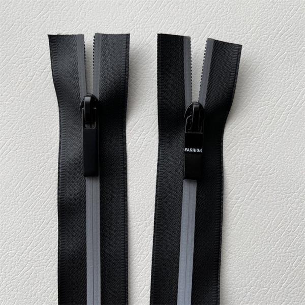 TPU/PU Water-Resistant Zipper ,Waterproof Zippers with Reflective Stripe on 2 Side for outdoor, jacket ,garment