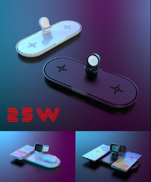 4-8mm Type C ABS PC QI 25W Wireless Phone Charger Pad