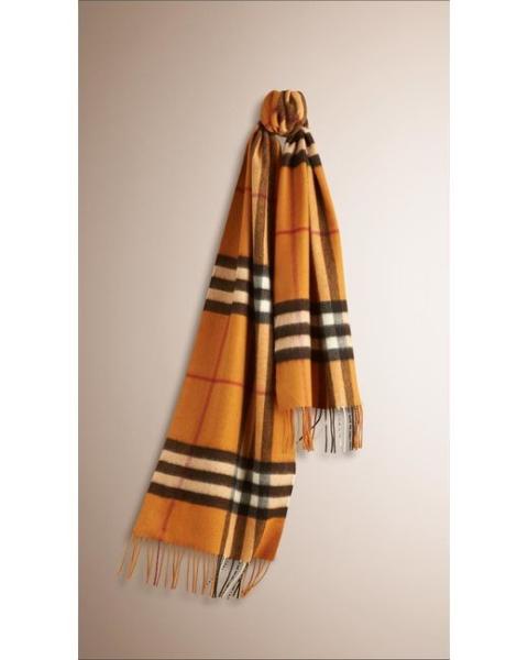 Classic Cashmere Women Winter Knitted Scarf In Burnt Orange Embroidery Blank Logo
