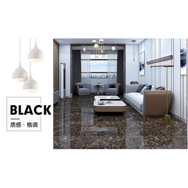 Gold Coffee Glossy Porcelain Floor Tiles Double Layer Interior Tiles