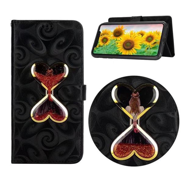 Iphone, Samsung flowing heart wallet leather case, Iphone Xs Max wallet leather case,Samsung wallet leather case