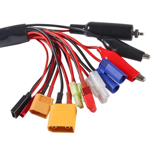 ROHS Antiwear RC Battery Charger Leads , 11 In 1 Rubber Lipo Battery Charging Leads