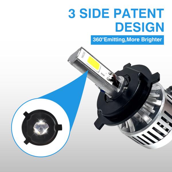 Luz delantera de motocicleta de alta potencia H4 para DC/AC de 8 a 80 V de voltaje y fuente de luz COB