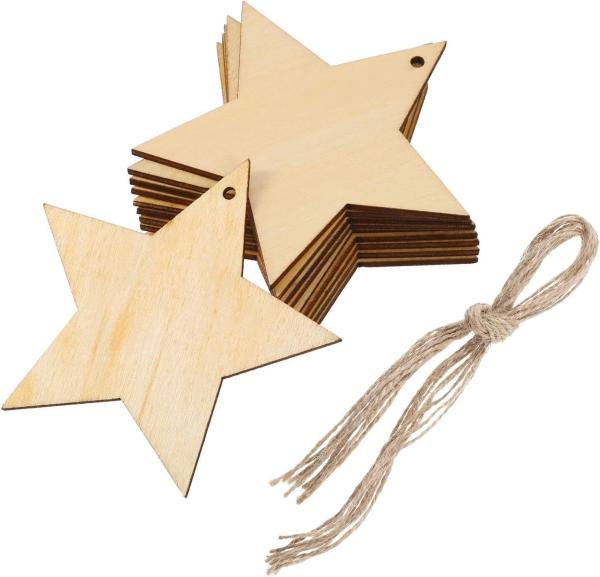 Unfinished Wooden Shapes - Ready to Paint or Decorate Star Shape