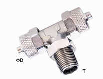 Pneumatic Tube Fittings Brass One Touch Push-on Tube Fittings Nickle Plated