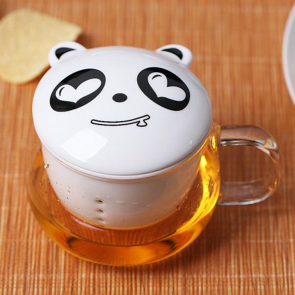 Secadora de roupa de vidro com Infuser, caneca do chá dos desenhos animados extravagantes do curso do chá do vidro de Pyrex